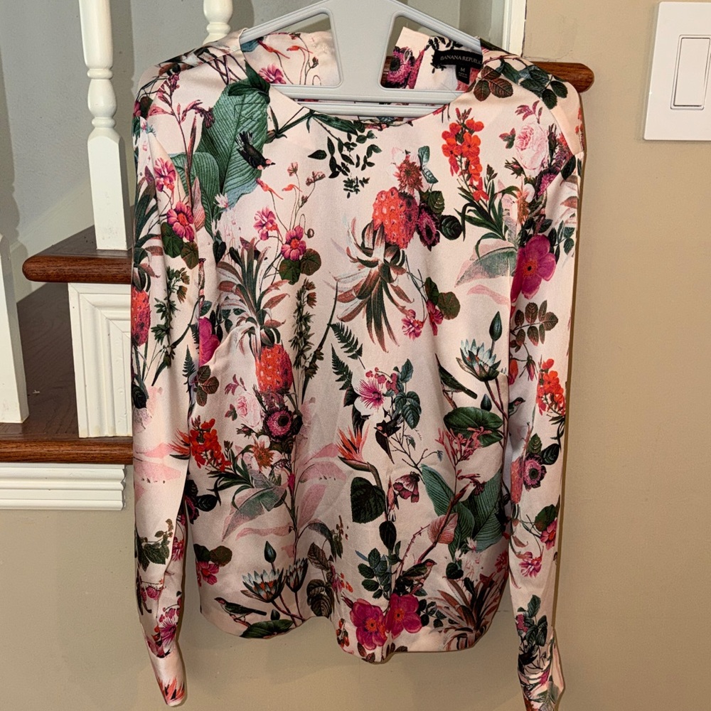 Banana Republic Floral Long-Sleeve Blouse